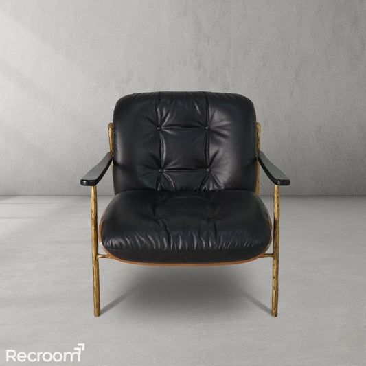 Thaddeo Black Leather Accent Chairs