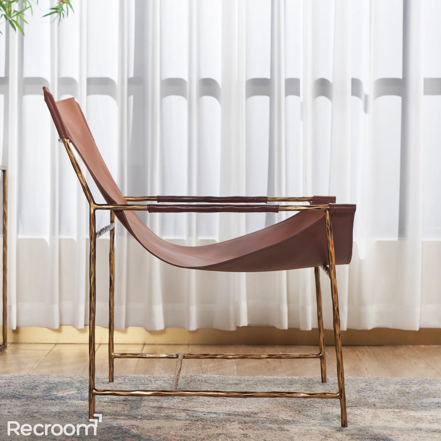 Thaddeo Brown Leather Lounge Chair