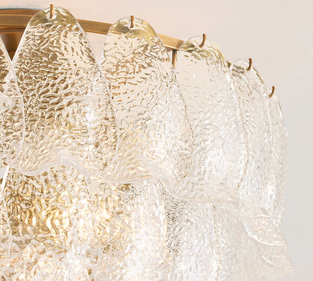 Alexandria Glass Round Tiered Flush Mount (18")