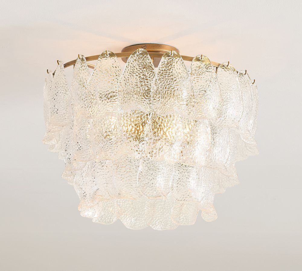 Alexandria Glass Round Tiered Flush Mount (18")