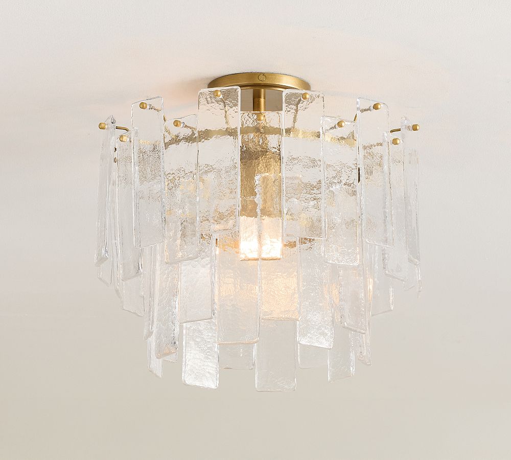 Avalon Cast Glass Round Flush Mount (15")