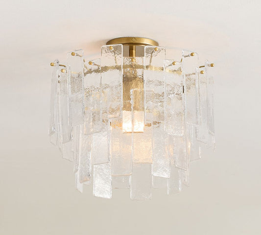 Avalon Cast Glass Round Flush Mount (15")