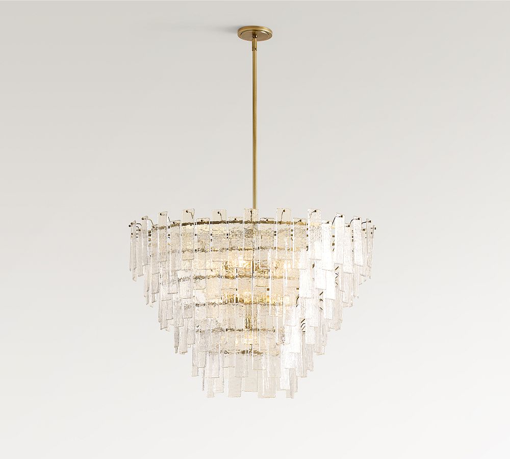 Avalon Cast Glass Round Tiered Chandelier (33")
