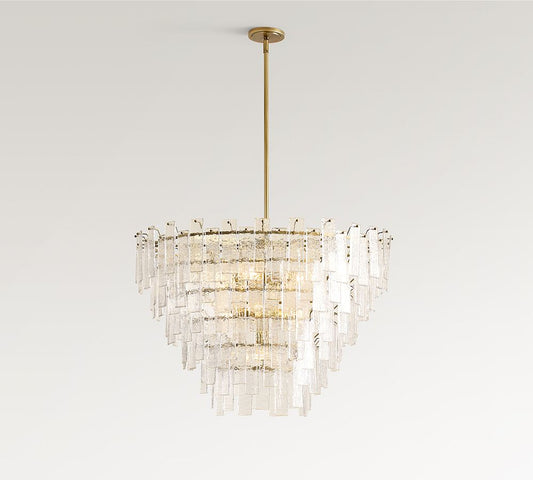 Avalon Cast Glass Round Tiered Chandelier (33")