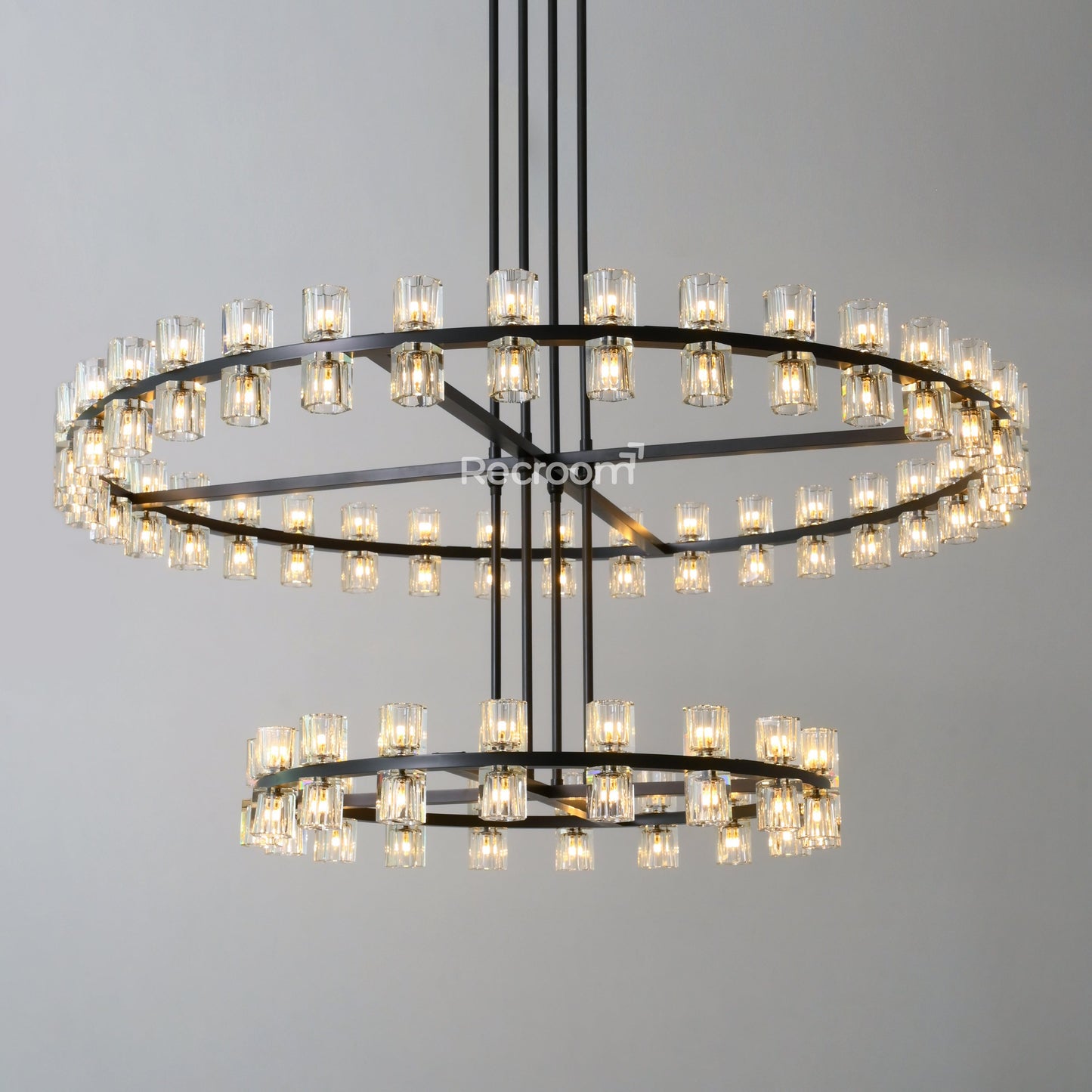 Arcachonest LED Round 2-Tier Chandelier 60"