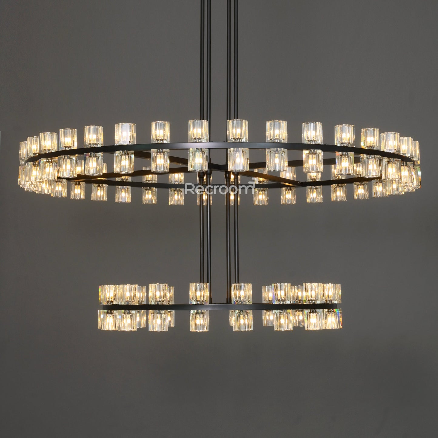 Arcachonest LED Round 2-Tier Chandelier 60"