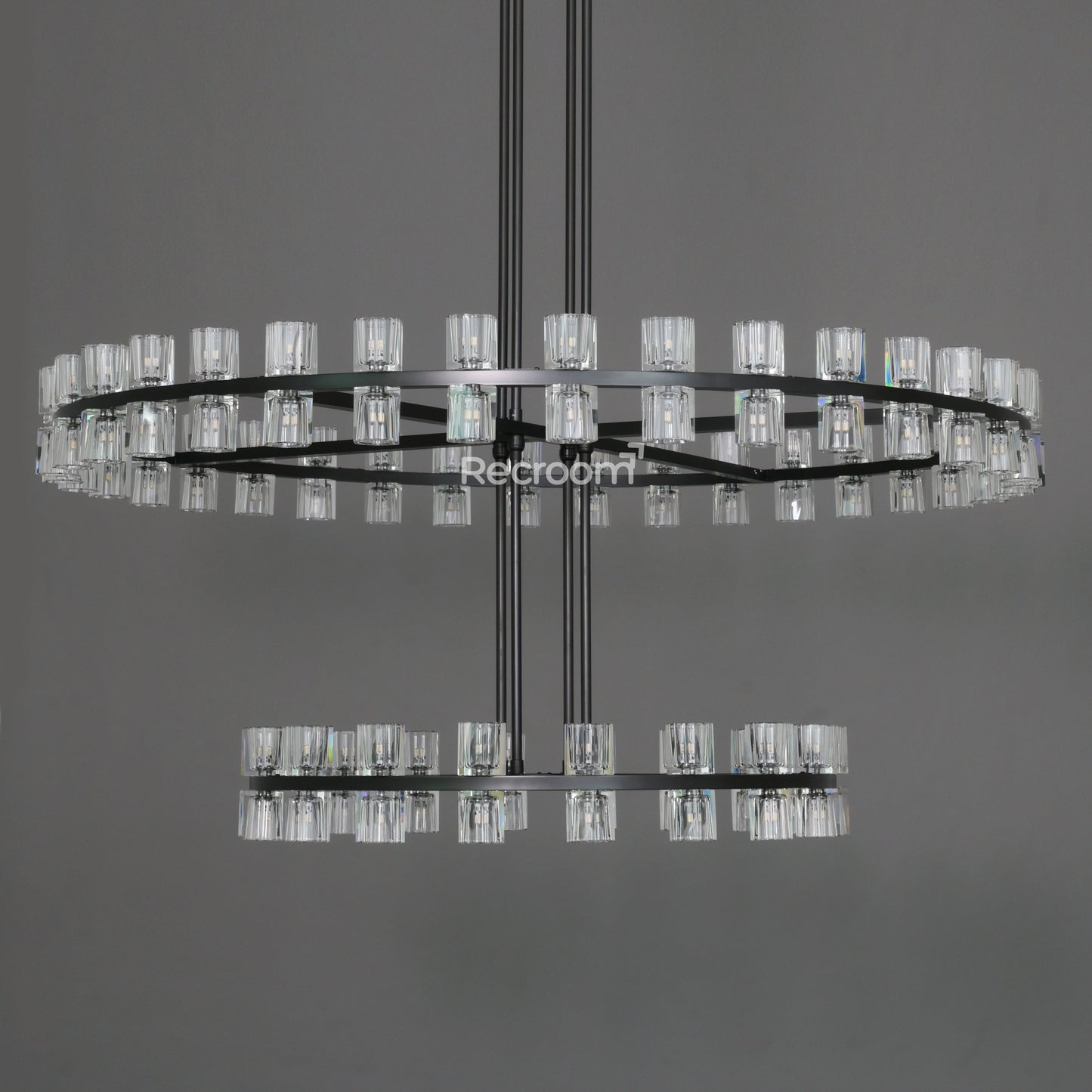 Arcachonest LED Round 2-Tier Chandelier 60"