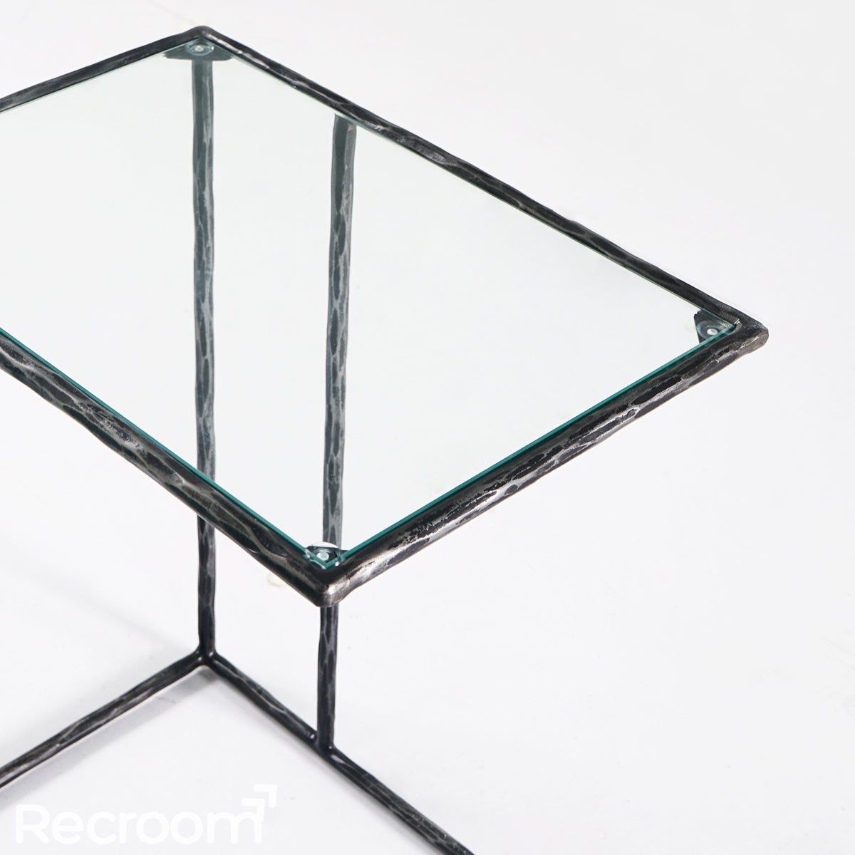 Thaddeo Glass C-Shaped Side Table