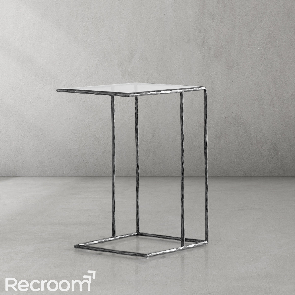 Thaddeo Glass C-Shaped Side Table