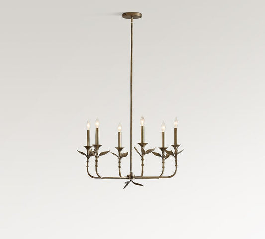 Botanical Forged-Iron Chandelier (30")