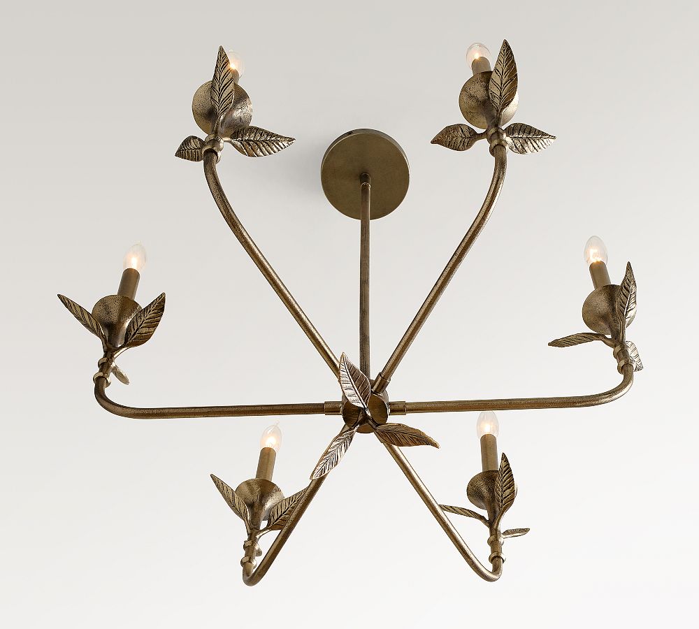 Botanical Forged-Iron Chandelier (30")