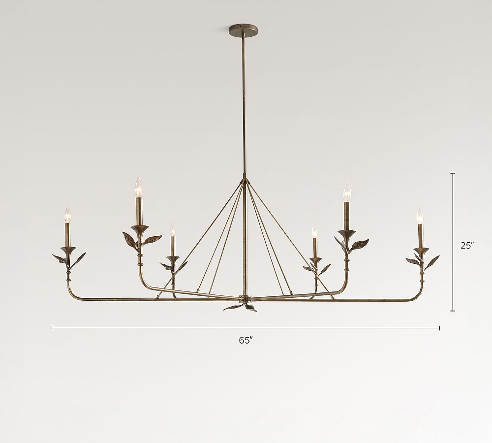 Botanical Forged Iron Chandelier (65")