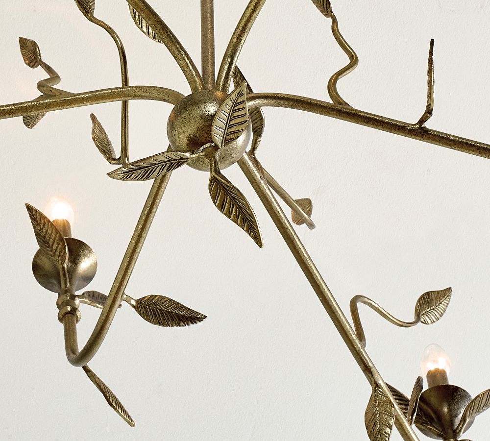 Botanical Forged Iron Oval Chandelier (50")