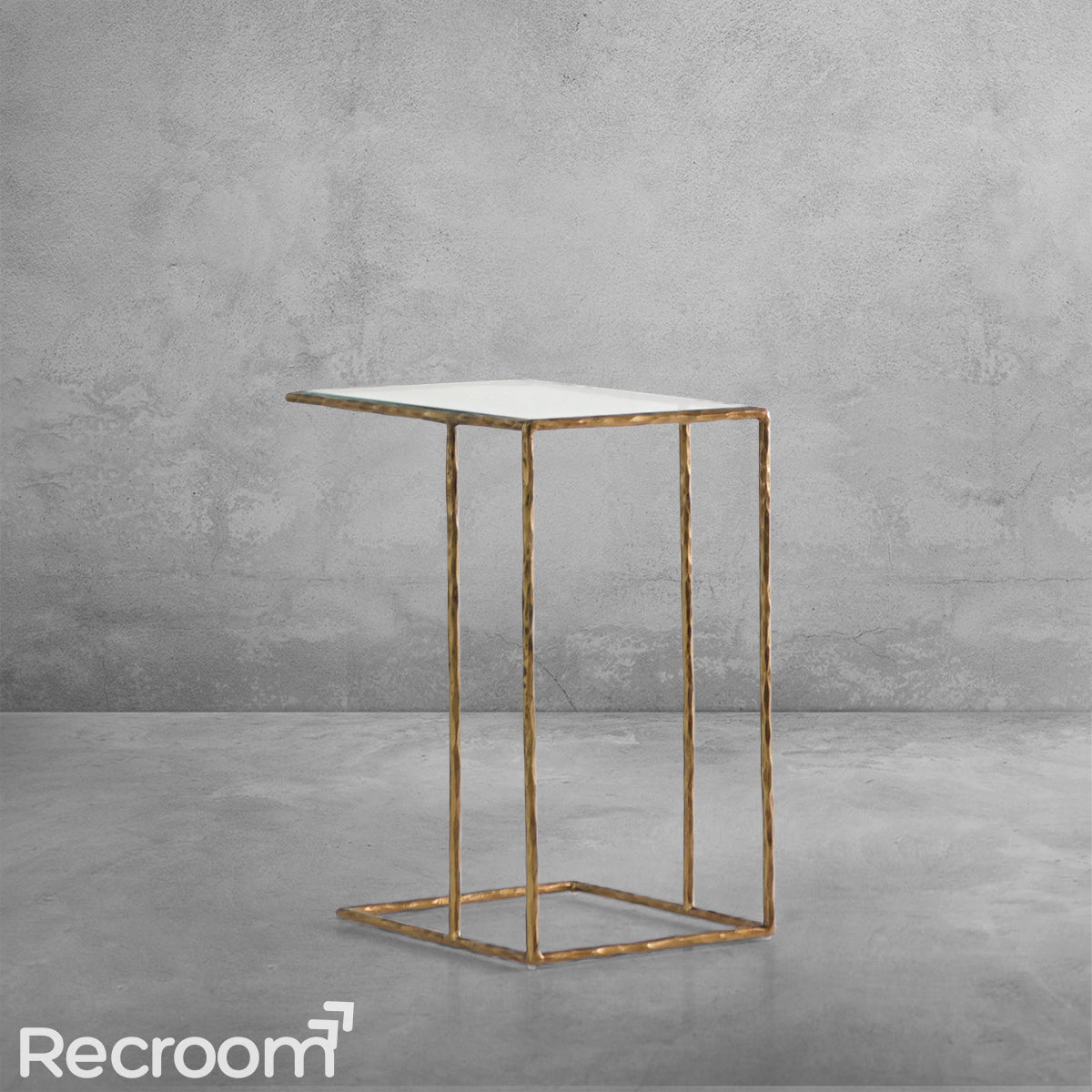 Thaddeo Glass C-Shaped Side Table