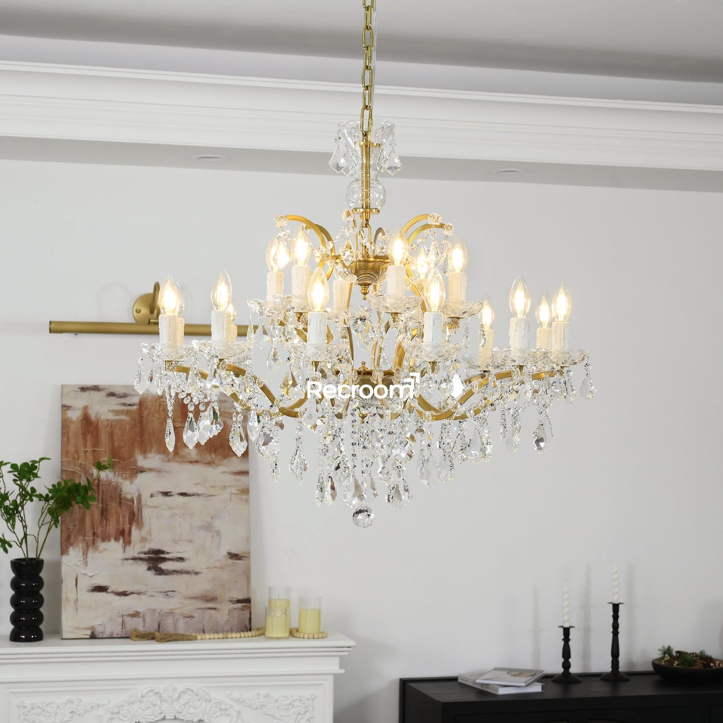 Rococonut Crystal Outdoor Chandelier 33”