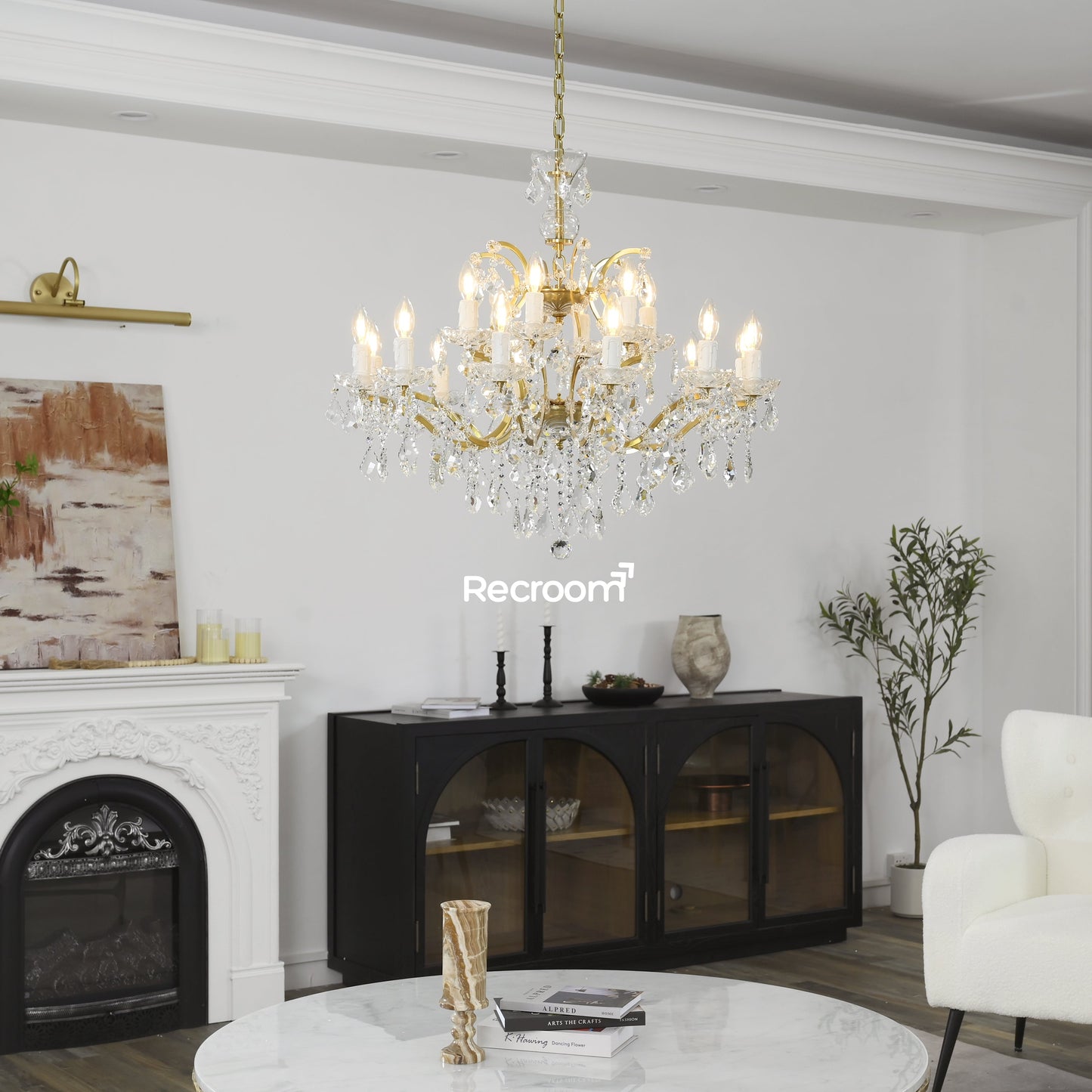 Rococonut Crystal Outdoor Chandelier 33”