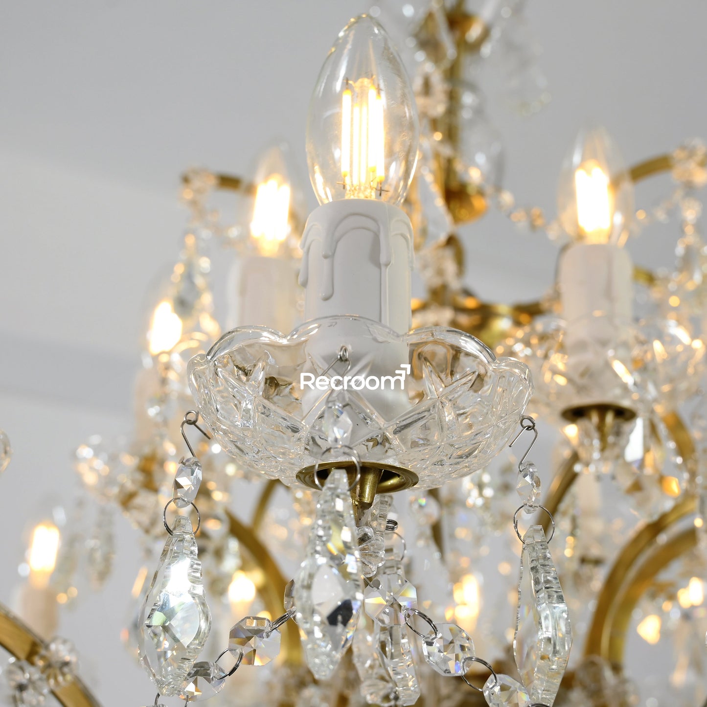 Rococonut Crystal Outdoor Chandelier 33”