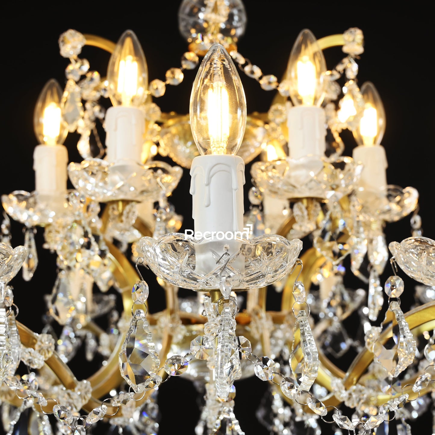 Rococonut Crystal Outdoor Chandelier 33”