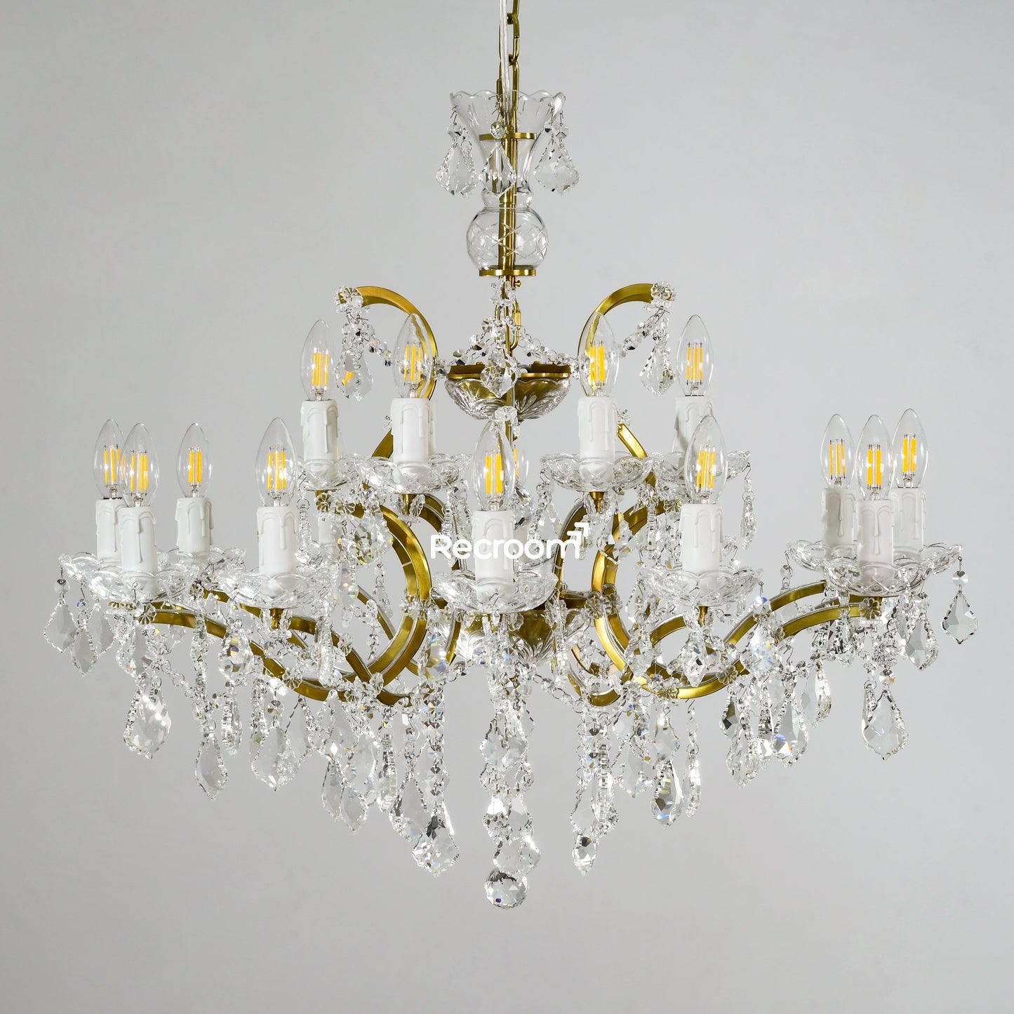 Rococonut Crystal Outdoor Chandelier 33”