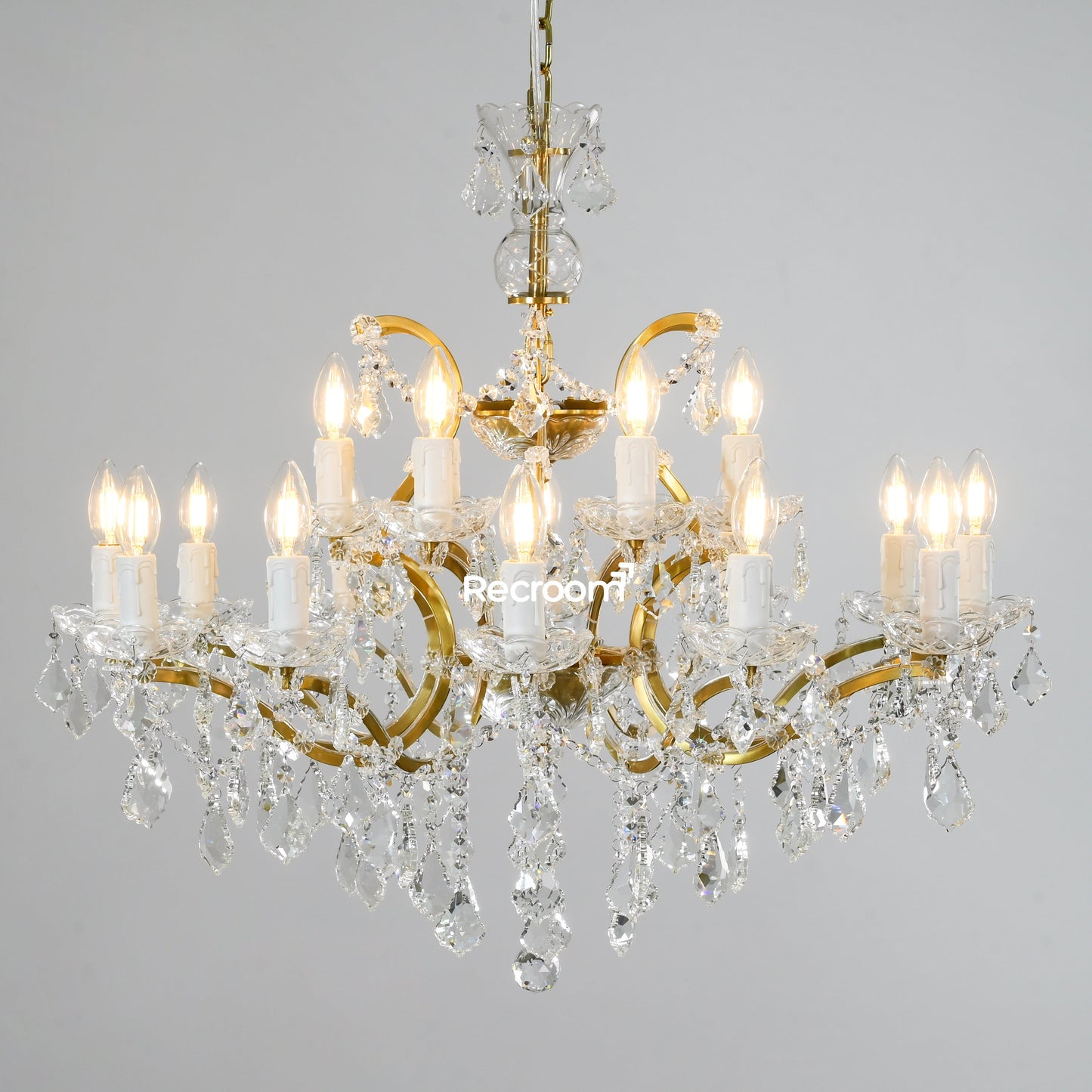 Rococonut Crystal Outdoor Chandelier 33”