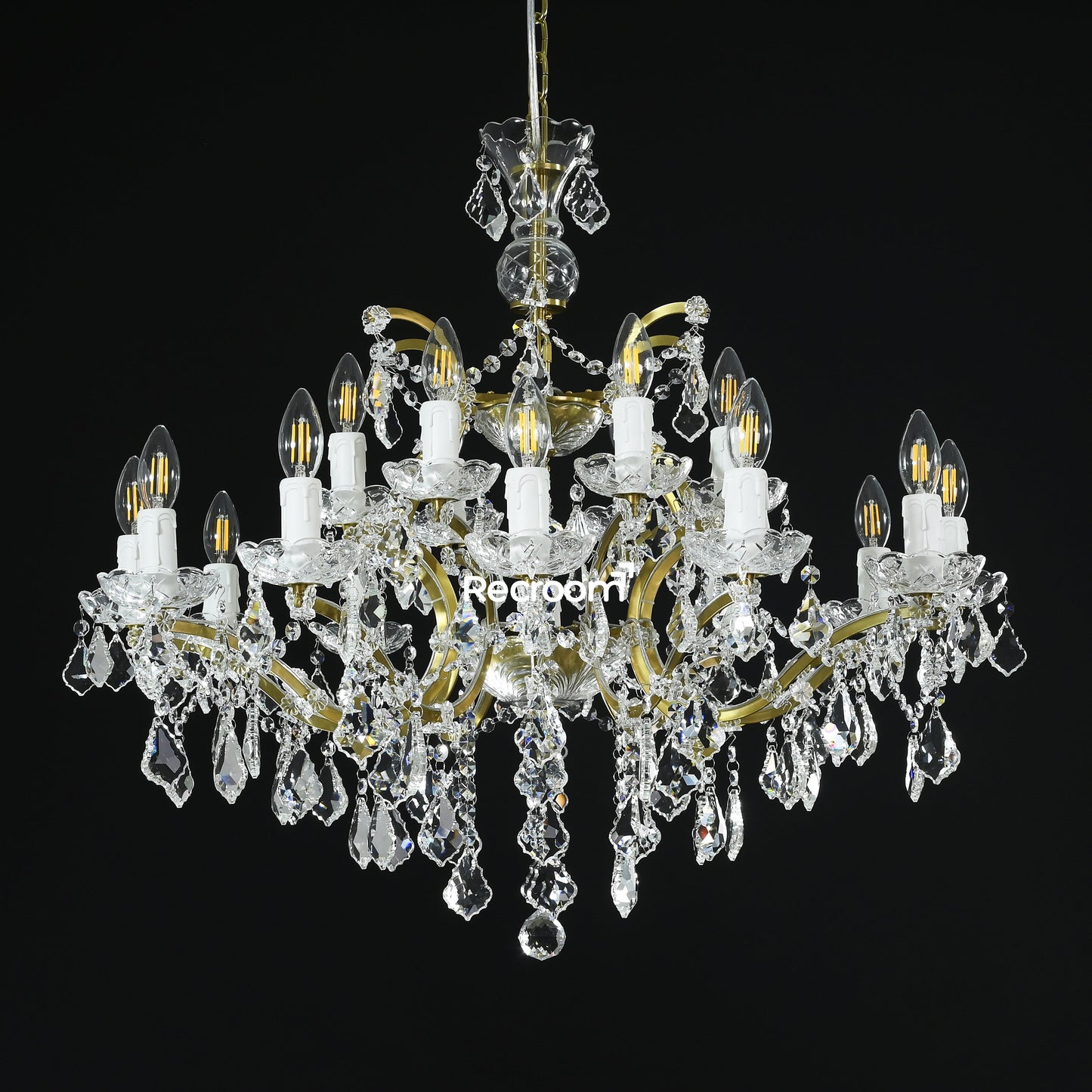 Rococonut Crystal Outdoor Chandelier 33”