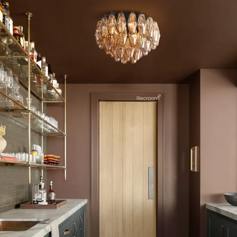 Chia Glass Round Flush Mount 17"