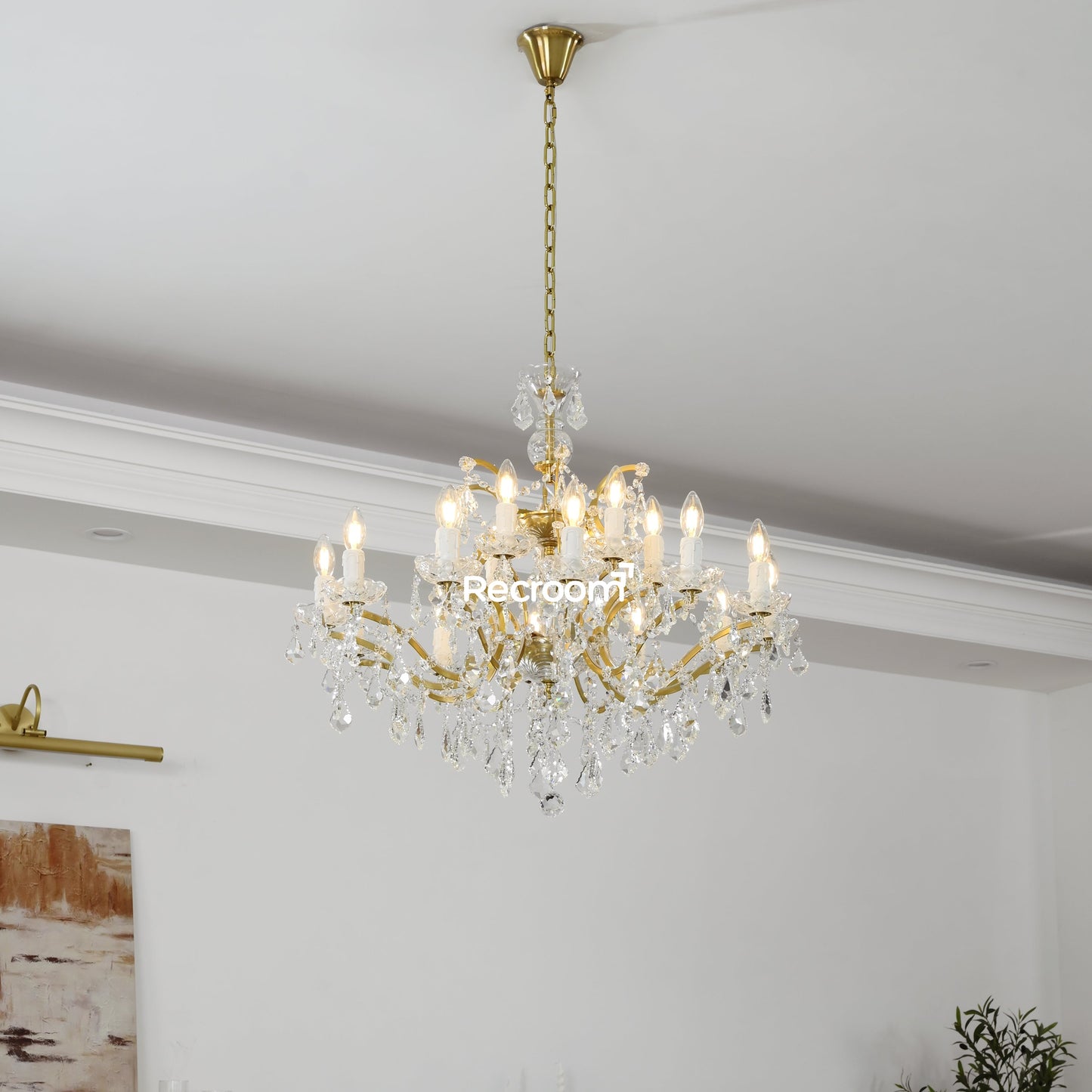 Rococonut Crystal Outdoor Chandelier 33”