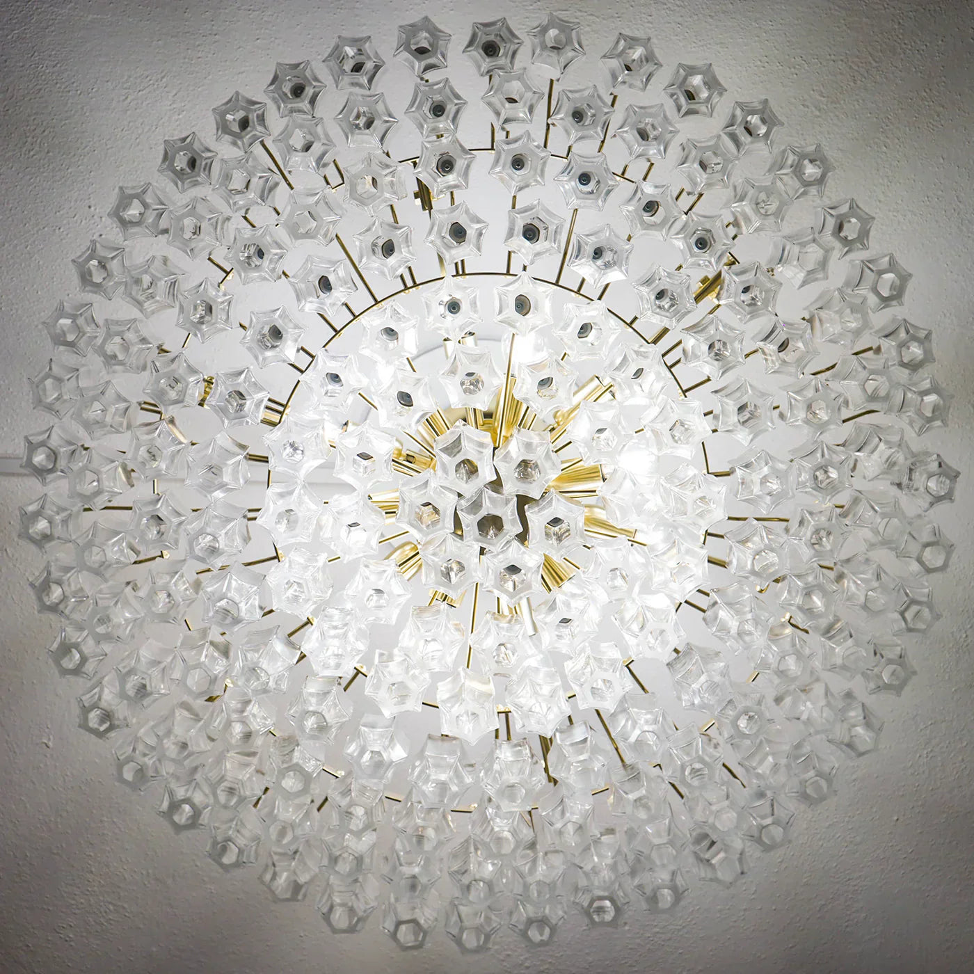 Prismatico 12-Light Clear Ceiling Lamp 35"