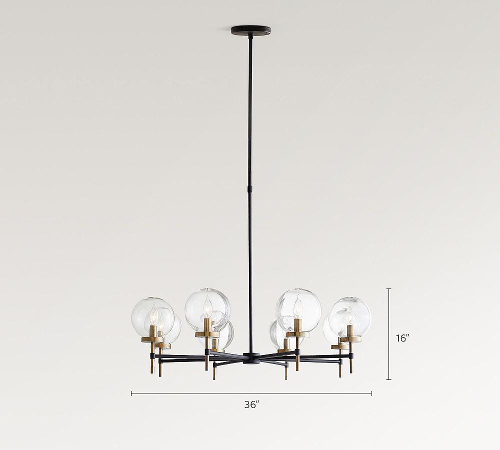 Camryn Glass Globe Round Chandelier (36")