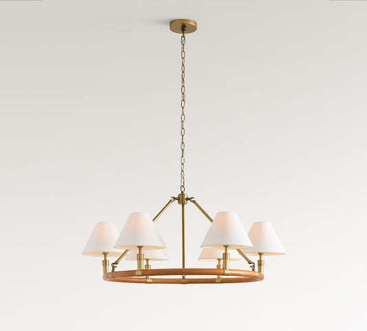 Chambers Leather Round Chandelier (36")