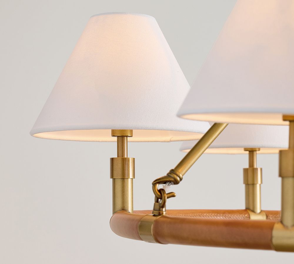 Chambers Leather Round Chandelier (36")