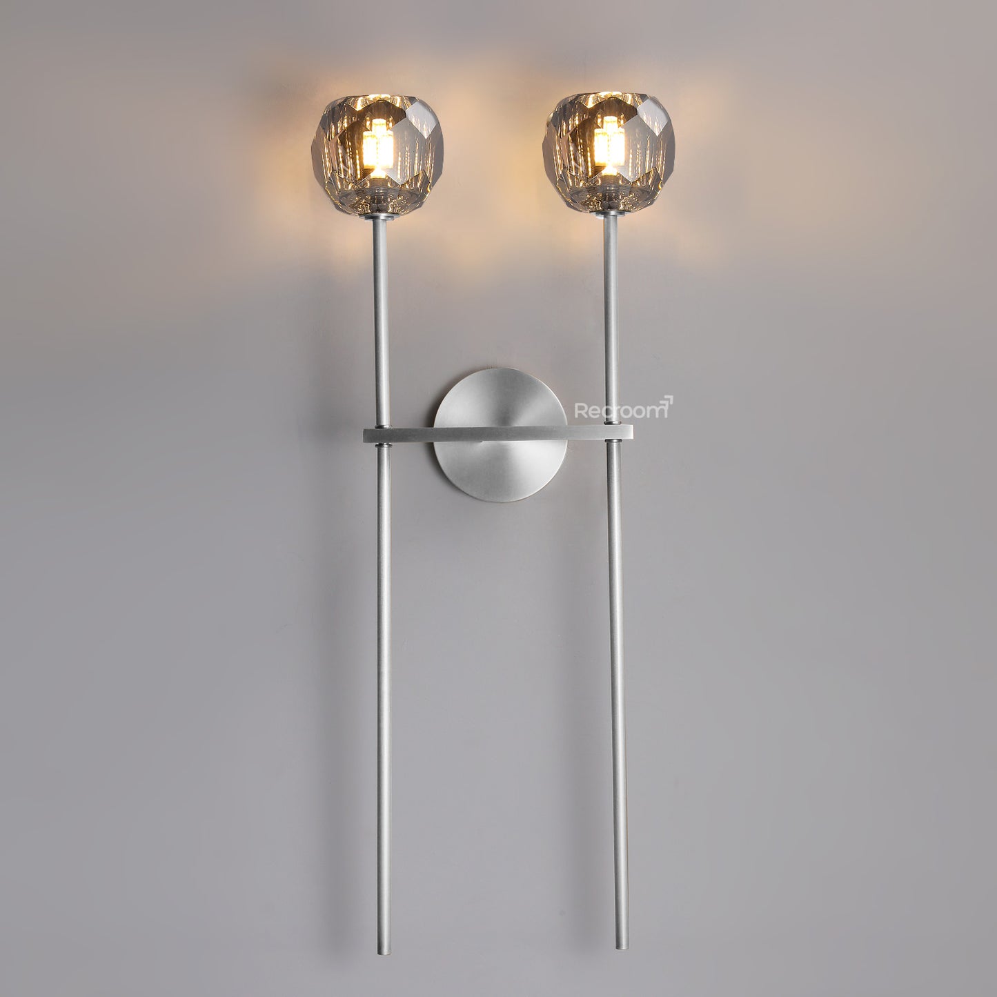 Boulew Crystal Glass Grand Double Sconce 12"