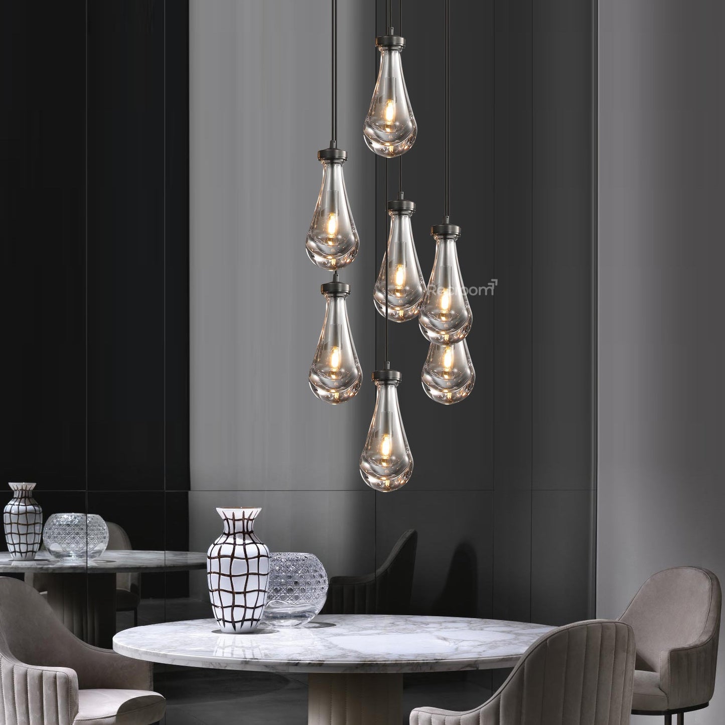 Raindrop Round Chandelier 18"