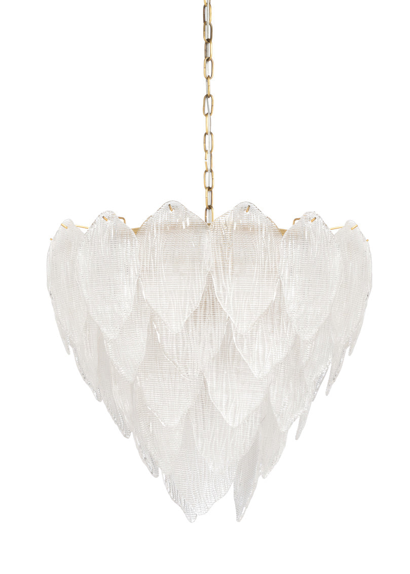Soho Chandelier Antique Brass with Frosted Glass Accents