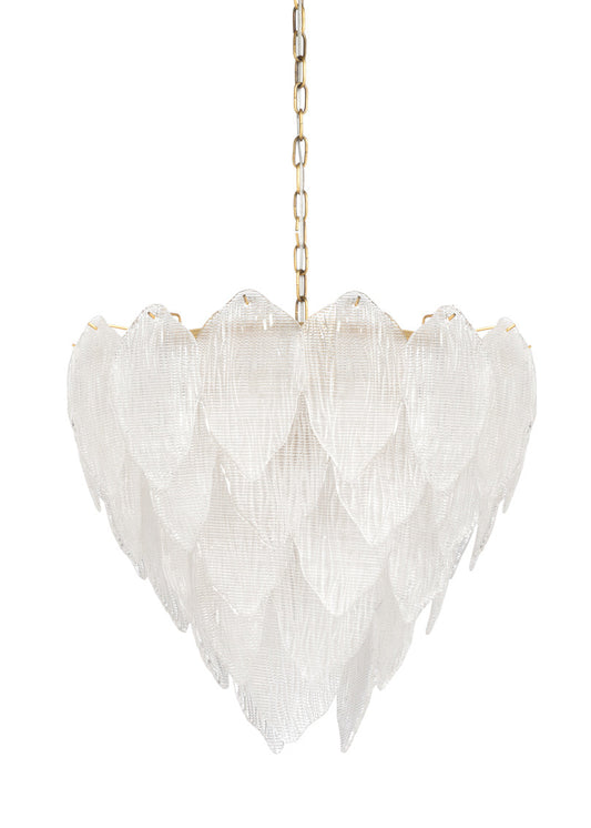 Soho Chandelier Antique Brass with Frosted Glass Accents