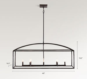 Fallon Forged-Iron Linear Chandelier (46")