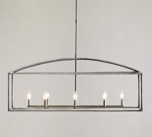 Fallon Forged-Iron Linear Chandelier (46")