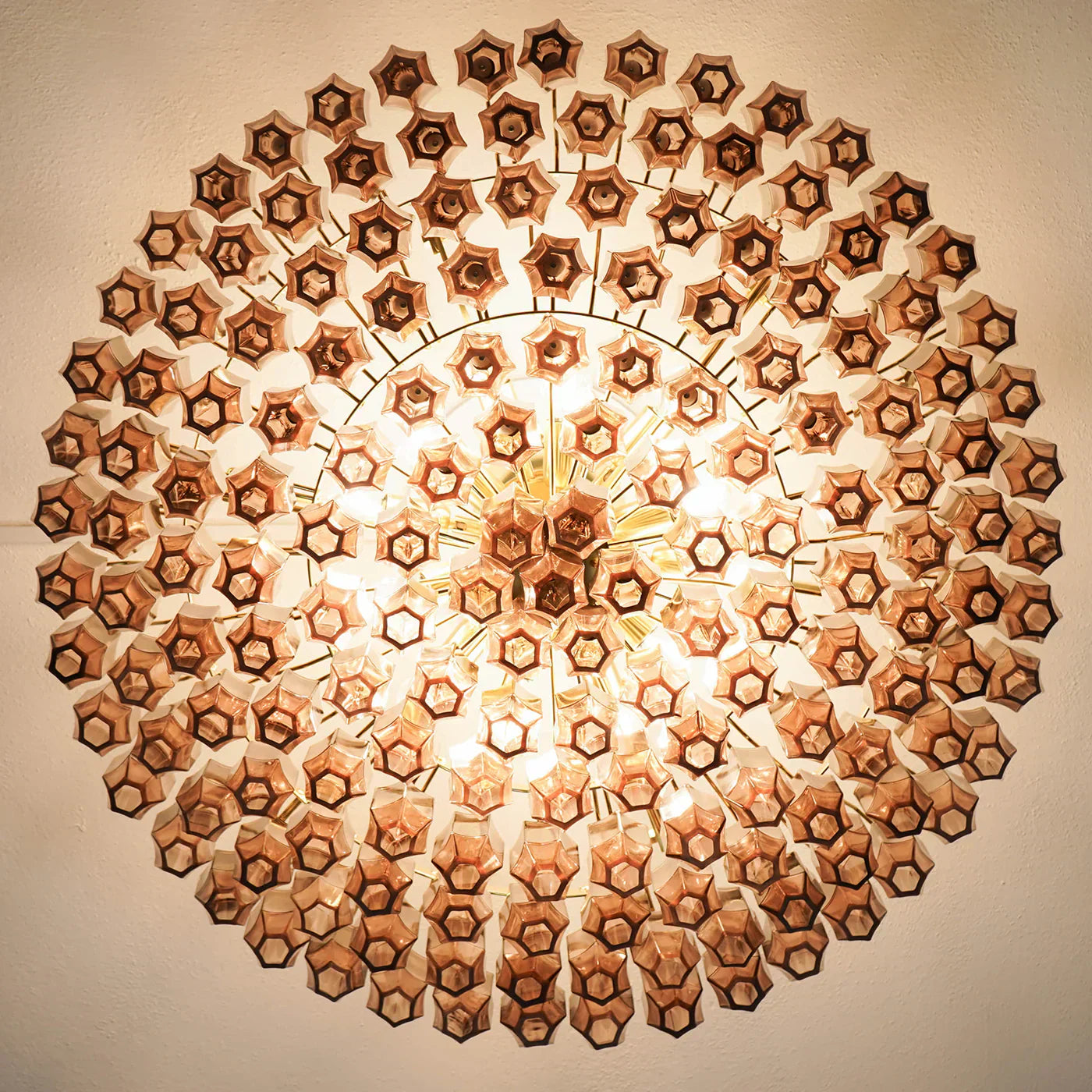 Prismatico Amethyst Glass Ceiling Lamp 35"