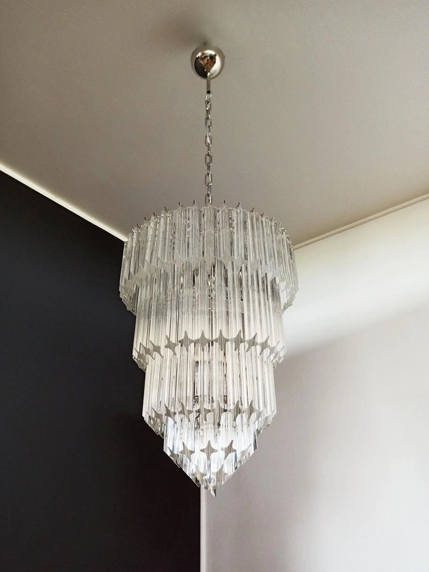 Murano Chandelier – 112 prisms – Transparent