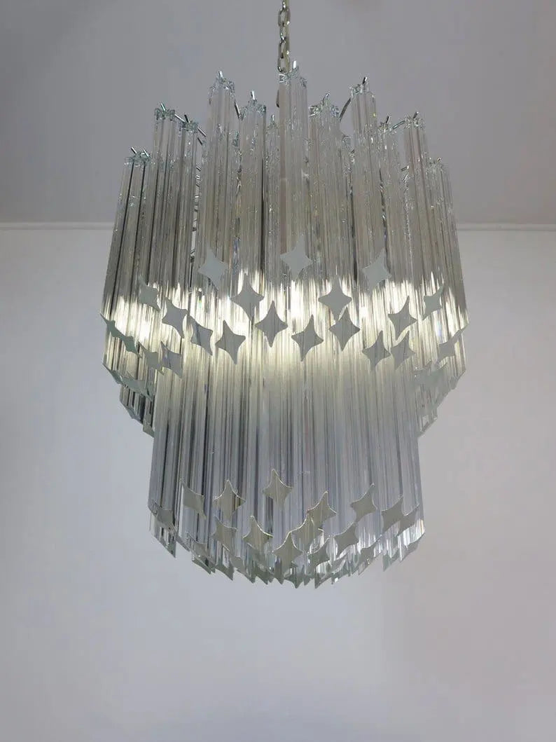 Murano Chandelier – 107 prisms – Transparent