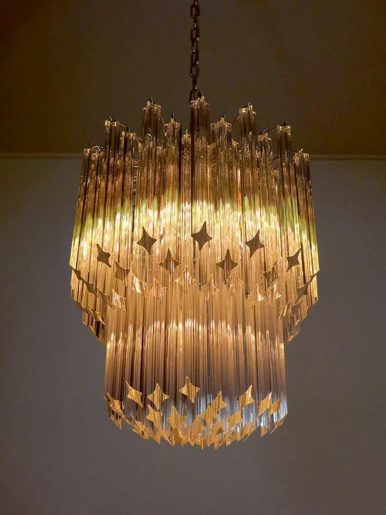 Murano Chandelier – 107 prisms – Transparent