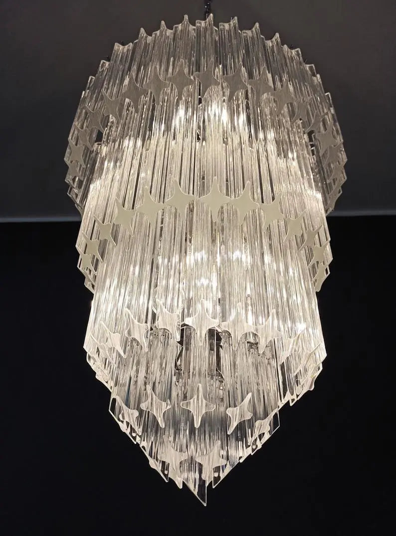 Murano Chandelier – 112 prisms – Transparent