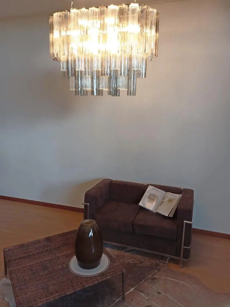 Murano Chandelier – 62 Tubes – Smoked/Transparent
