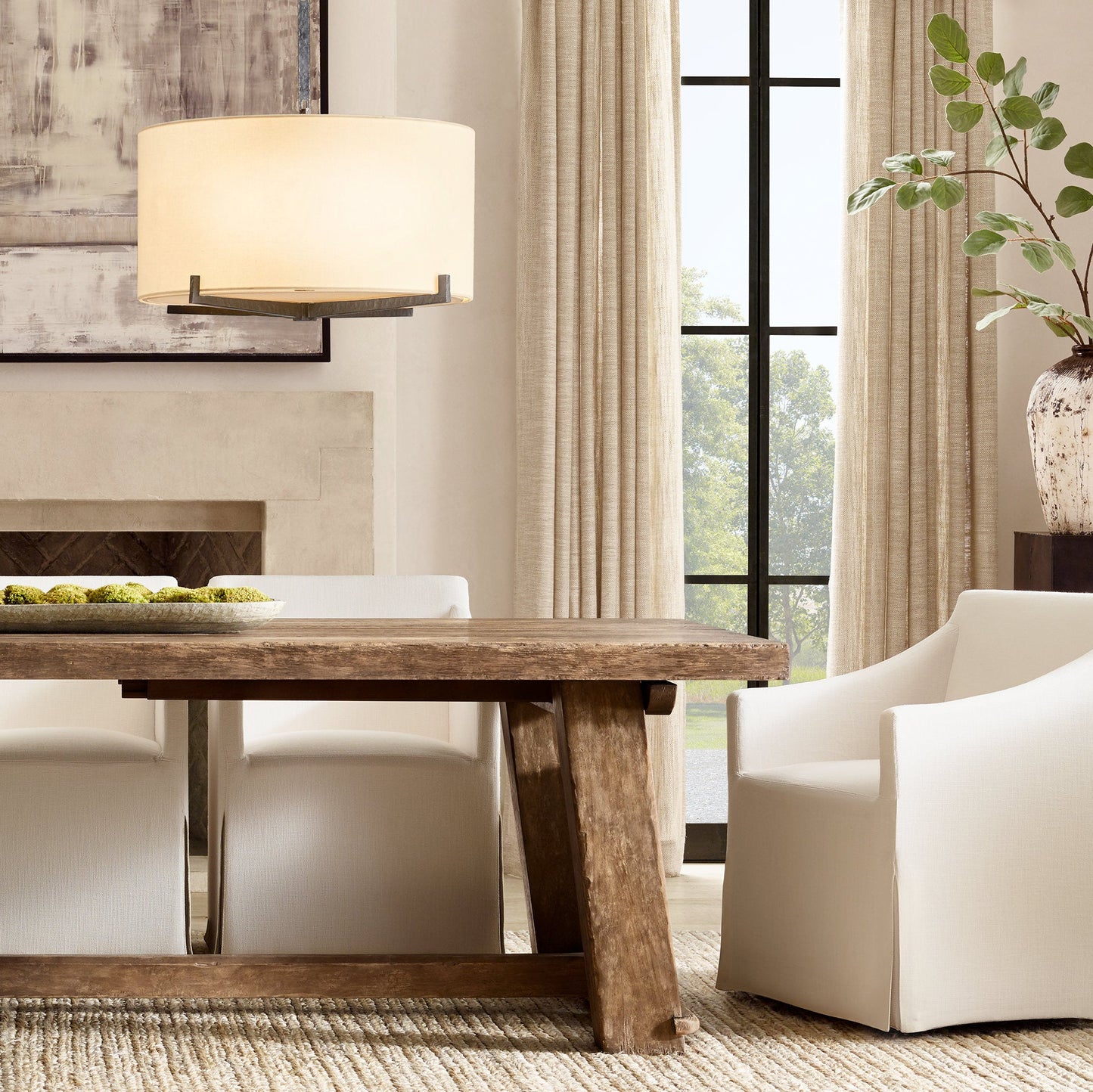 Ryder Linen Pendant 19'' 23''D