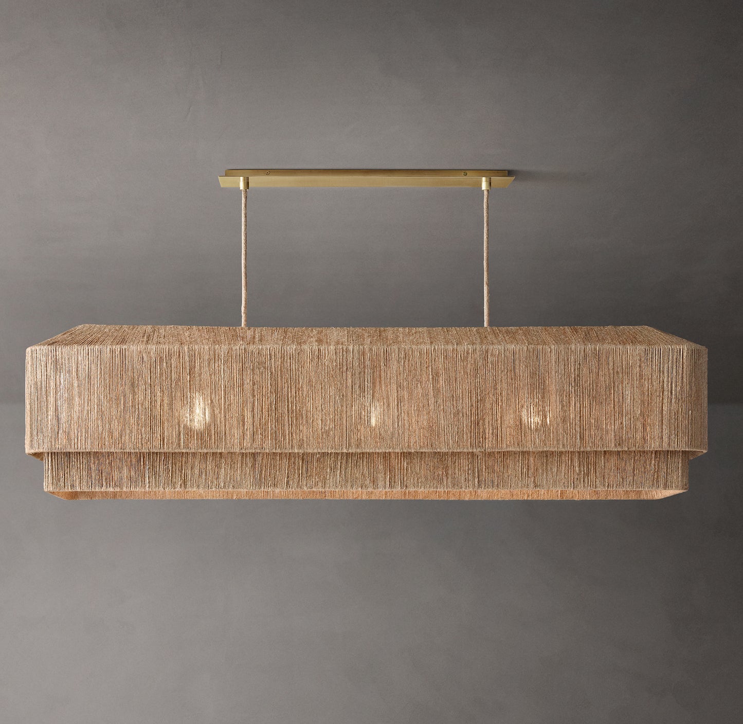 Ceva Rectangular Natural Chandelier 54"