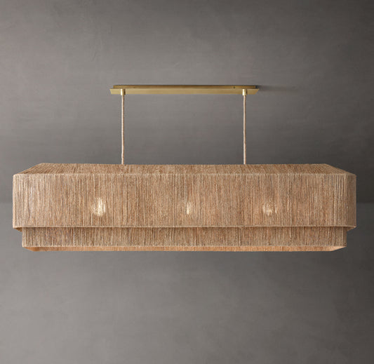 Ceva Rectangular Natural Chandelier 54"