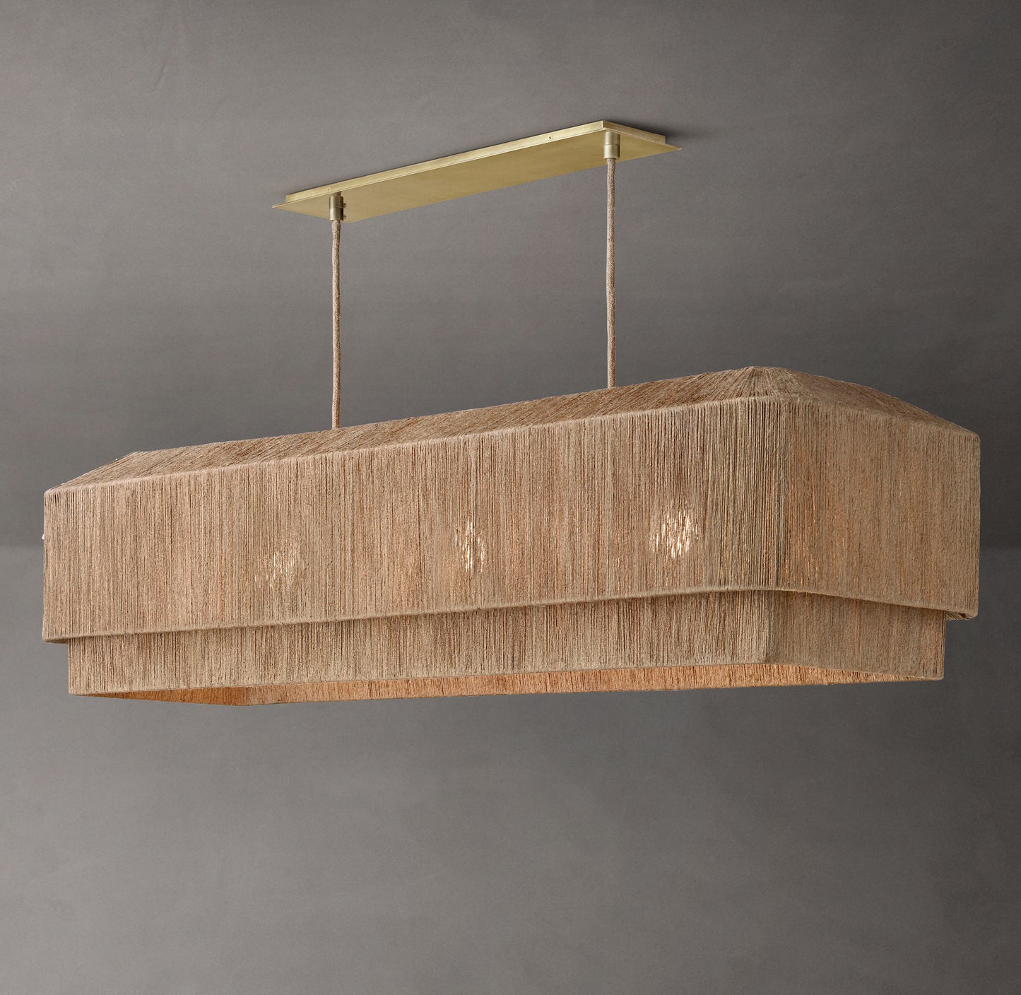 Ceva Rectangular Natural Chandelier 54"