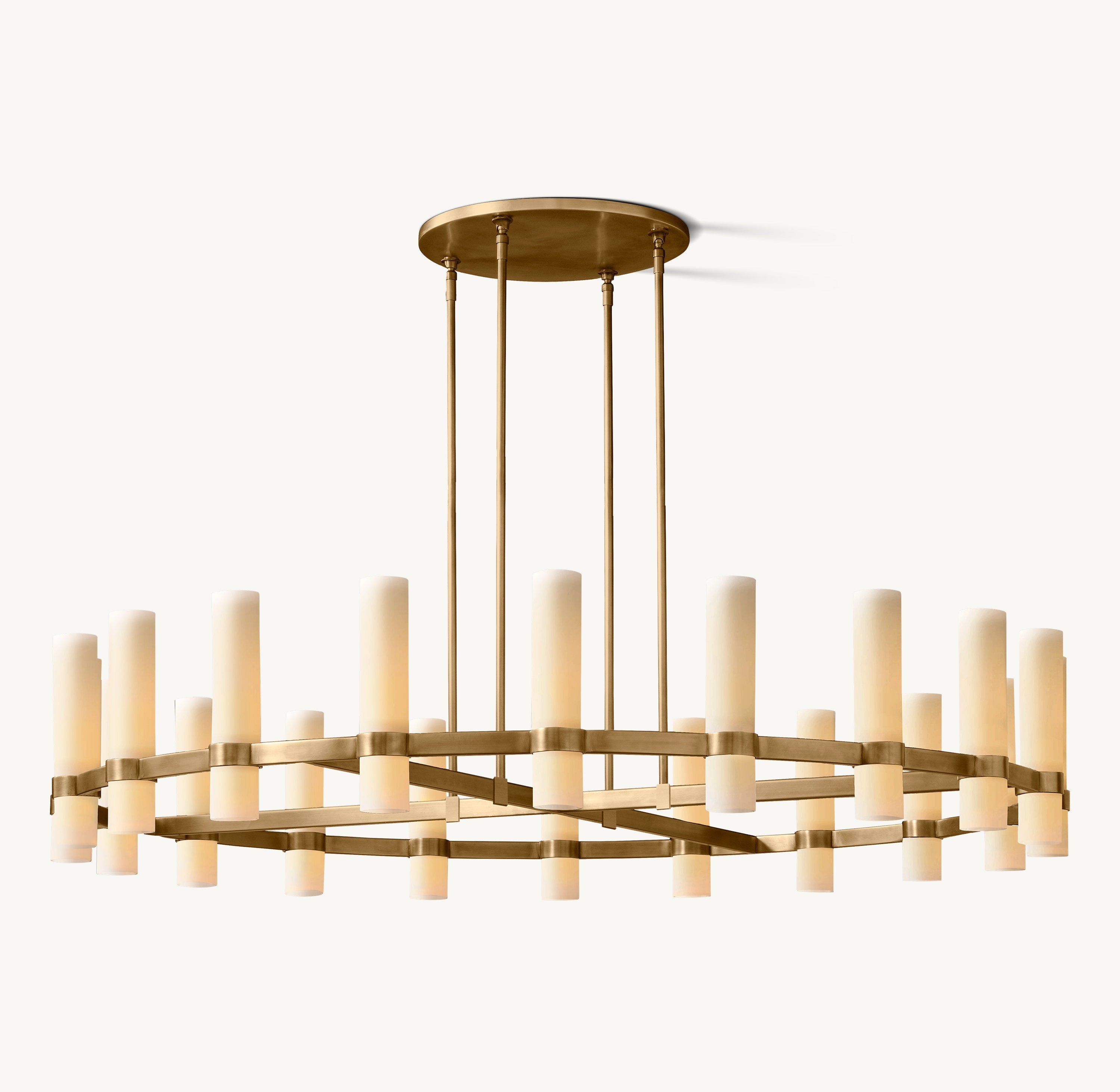 Ravelle Round Milk Glass Chandelier 60"