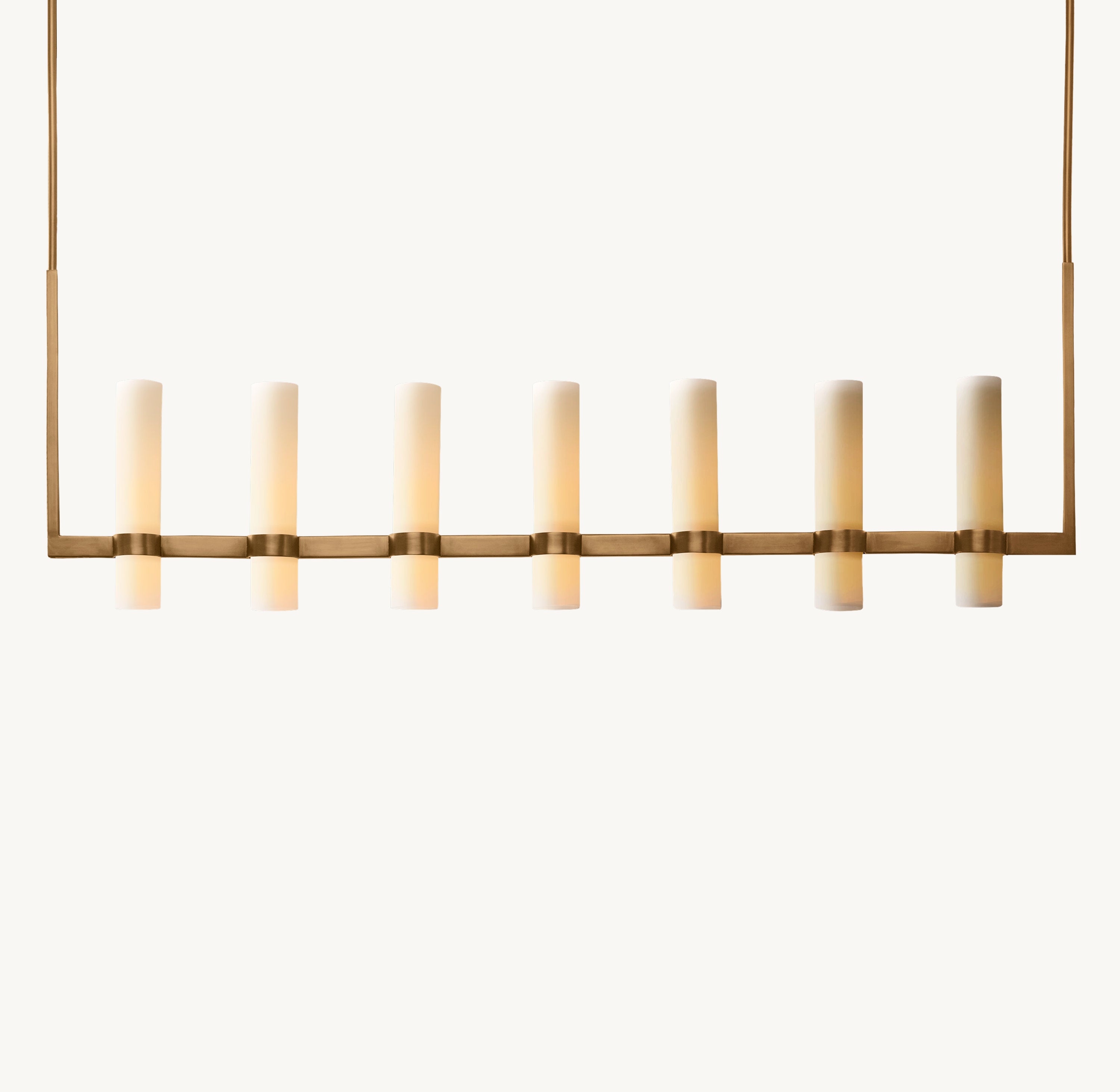 Ravelle Linear Milk Glass Chandelier 59"