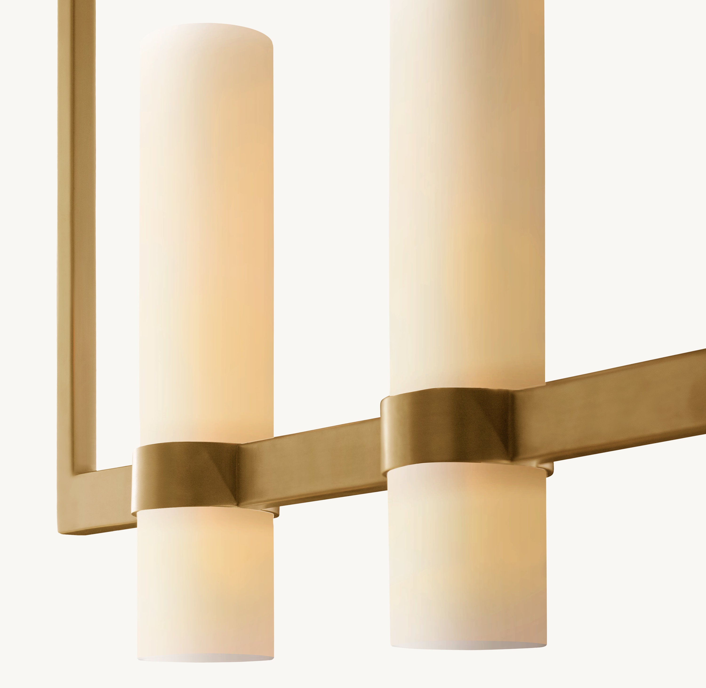 Ravelle Linear Milk Glass Chandelier 59"